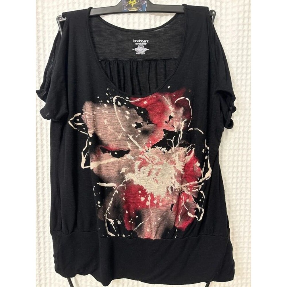 Lane Bryant Black Cold Shoulder Top